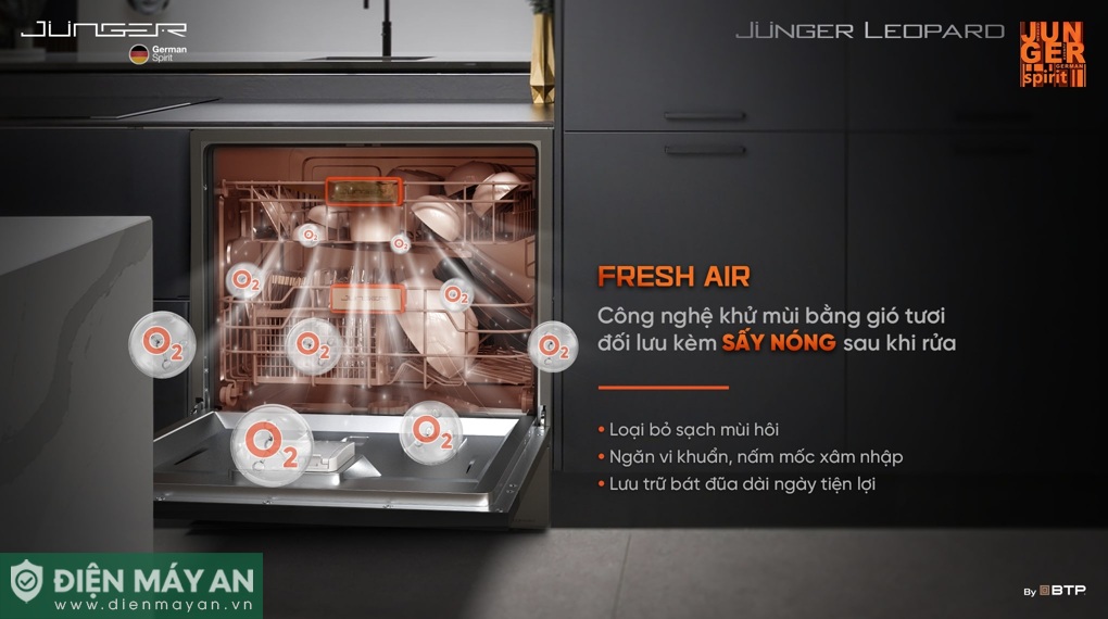 Máy rửa bát độc lập Junger JG Leopard DWJ-133-MS